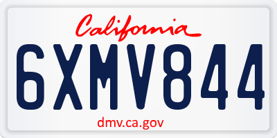 CA license plate 6XMV844