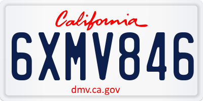 CA license plate 6XMV846