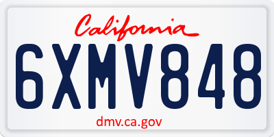 CA license plate 6XMV848