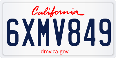 CA license plate 6XMV849