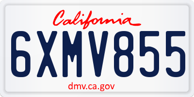 CA license plate 6XMV855