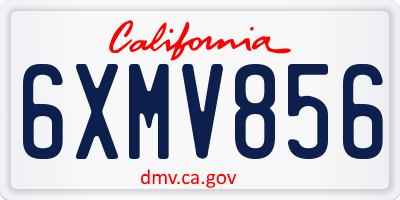CA license plate 6XMV856