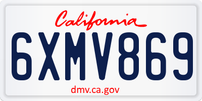 CA license plate 6XMV869