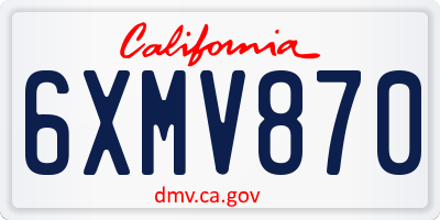 CA license plate 6XMV870