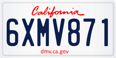 CA license plate 6XMV871