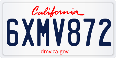 CA license plate 6XMV872