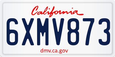 CA license plate 6XMV873