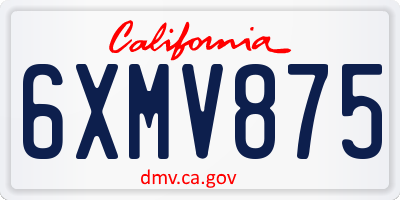 CA license plate 6XMV875
