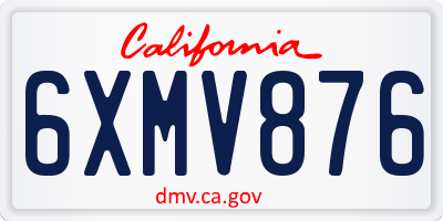 CA license plate 6XMV876