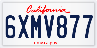 CA license plate 6XMV877