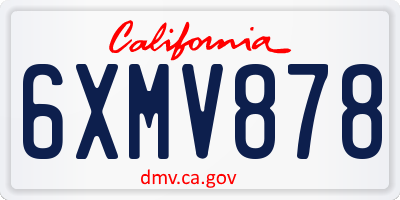 CA license plate 6XMV878