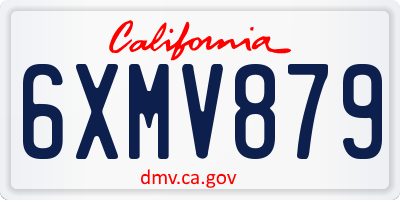 CA license plate 6XMV879
