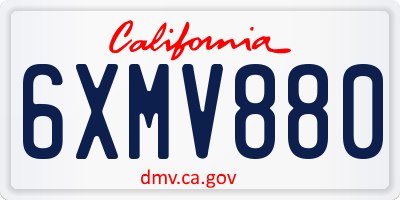 CA license plate 6XMV880