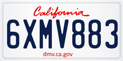 CA license plate 6XMV883