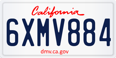 CA license plate 6XMV884