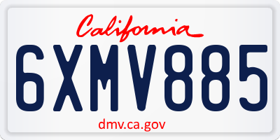 CA license plate 6XMV885