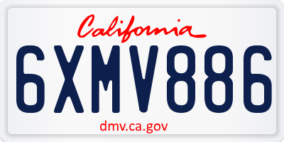 CA license plate 6XMV886