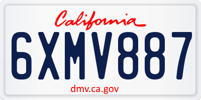 CA license plate 6XMV887