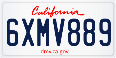 CA license plate 6XMV889