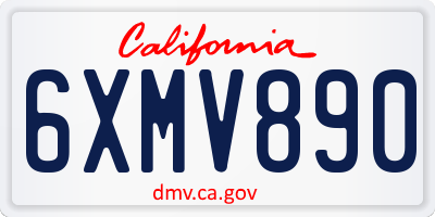 CA license plate 6XMV890