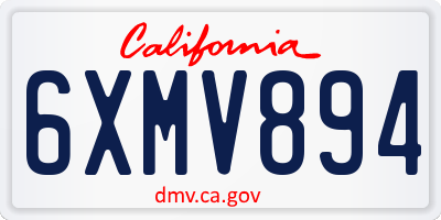 CA license plate 6XMV894