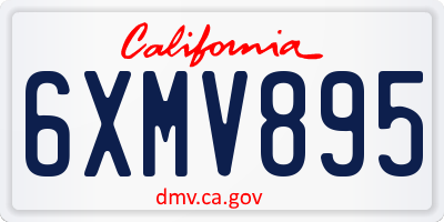 CA license plate 6XMV895