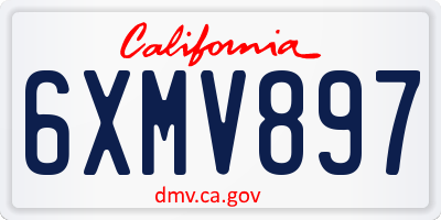 CA license plate 6XMV897