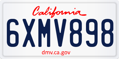 CA license plate 6XMV898