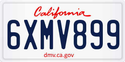 CA license plate 6XMV899