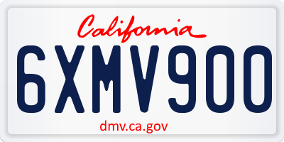 CA license plate 6XMV900
