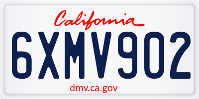 CA license plate 6XMV902