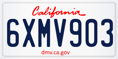 CA license plate 6XMV903