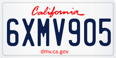 CA license plate 6XMV905