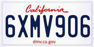 CA license plate 6XMV906