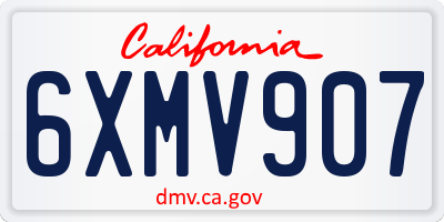CA license plate 6XMV907