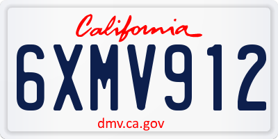 CA license plate 6XMV912