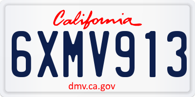 CA license plate 6XMV913