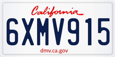 CA license plate 6XMV915