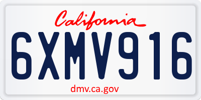 CA license plate 6XMV916