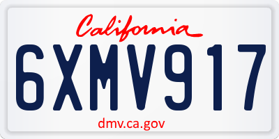CA license plate 6XMV917