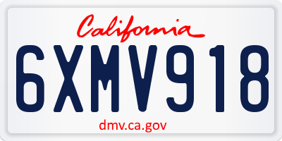 CA license plate 6XMV918