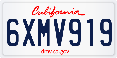 CA license plate 6XMV919