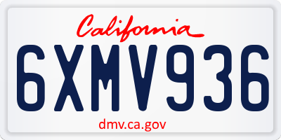 CA license plate 6XMV936