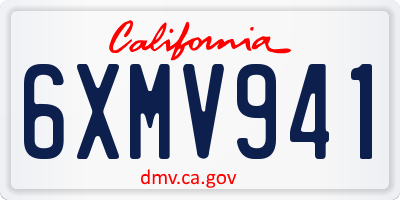 CA license plate 6XMV941