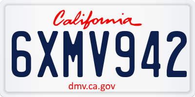 CA license plate 6XMV942