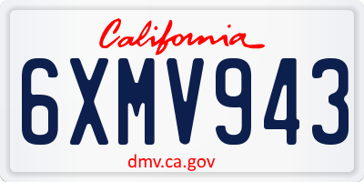 CA license plate 6XMV943