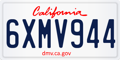 CA license plate 6XMV944