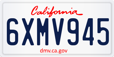 CA license plate 6XMV945