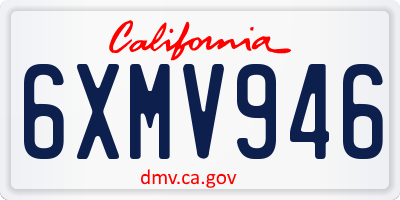 CA license plate 6XMV946