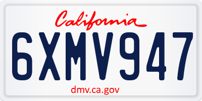 CA license plate 6XMV947